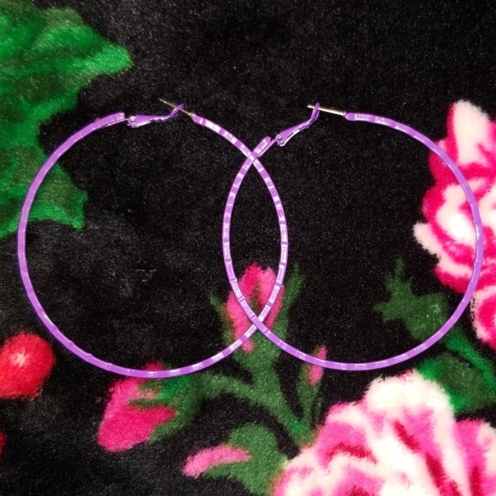 Purple Hoop Earrings